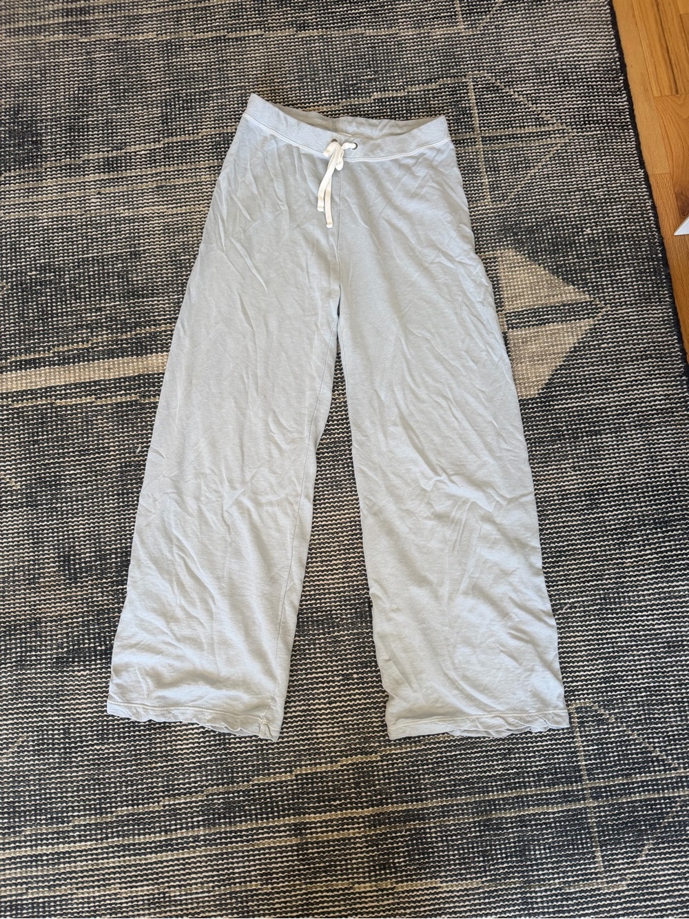 James Perse Light Blue Wide-Leg Drawstring Sweatpants